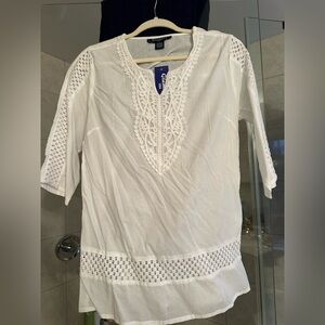Glamour White Crochet Blouse